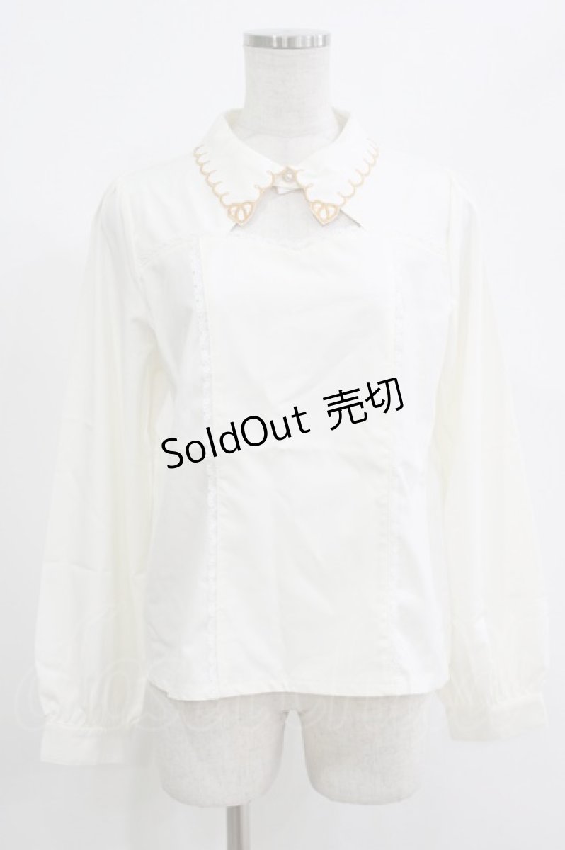 画像1: axes femme POETIQUE / プレッツェル刺繍ブラウス M 生成り H-26-07-03-043-AX-BL-NS-ZH (1)