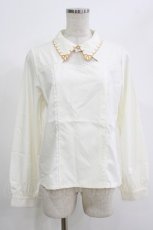 画像1: axes femme POETIQUE / プレッツェル刺繍ブラウス M 生成り H-26-07-03-043-AX-BL-NS-ZH (1)