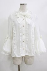 画像1: axes femme kawaii / 姫袖7分丈ブラウス M 白 H-26-07-03-048-AX-BL-NS-ZH (1)