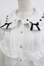 画像3: axes femme kawaii / 梯子レース丸襟ブラウス M オフ/ブラック H-26-07-03-053-AX-BL-NS-ZH (3)