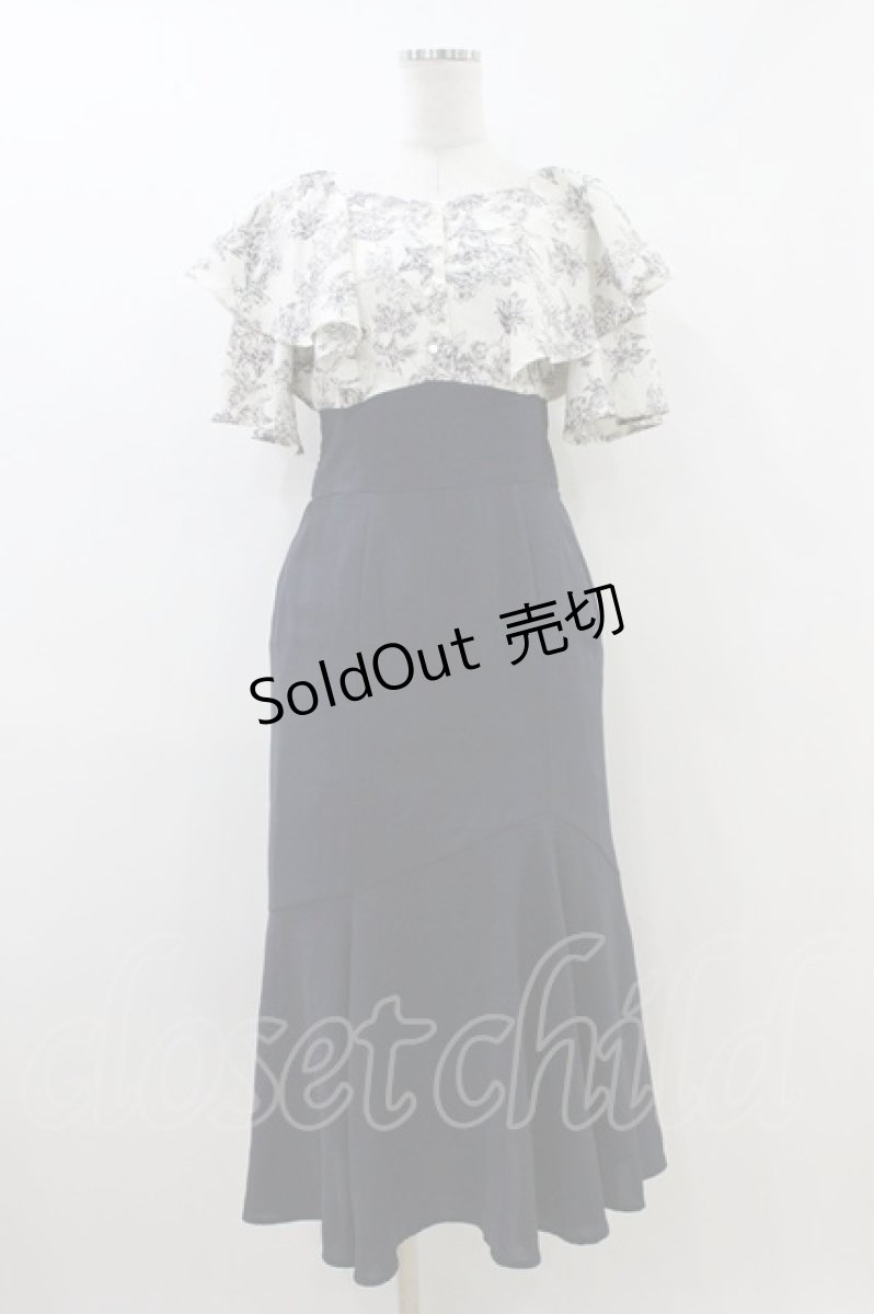 画像1: axes femme / 切替ワンピース F アイボリー/ネイビー H-26-07-03-1048-AX-OP-YZ-ZH (1)
