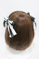 画像2: Eri Aino's collaboration / AE*2Pリボンクリップ  グリーンチェック H-26-07-03-1007-PU-AC-NS-ZH (2)