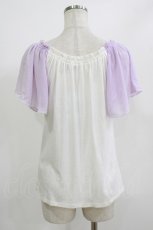 画像3: E hyphen world gallery / シフォン袖トップス Free 白/ラベンダー H-26-07-03-061-LO-TO-NS-ZH (3)