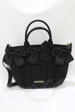 画像2: Maison de FLEUR / ボリュームリボン2Wayトートバッグ  ブラック H-26-07-03-066-LO-BG-NS-ZH (2)