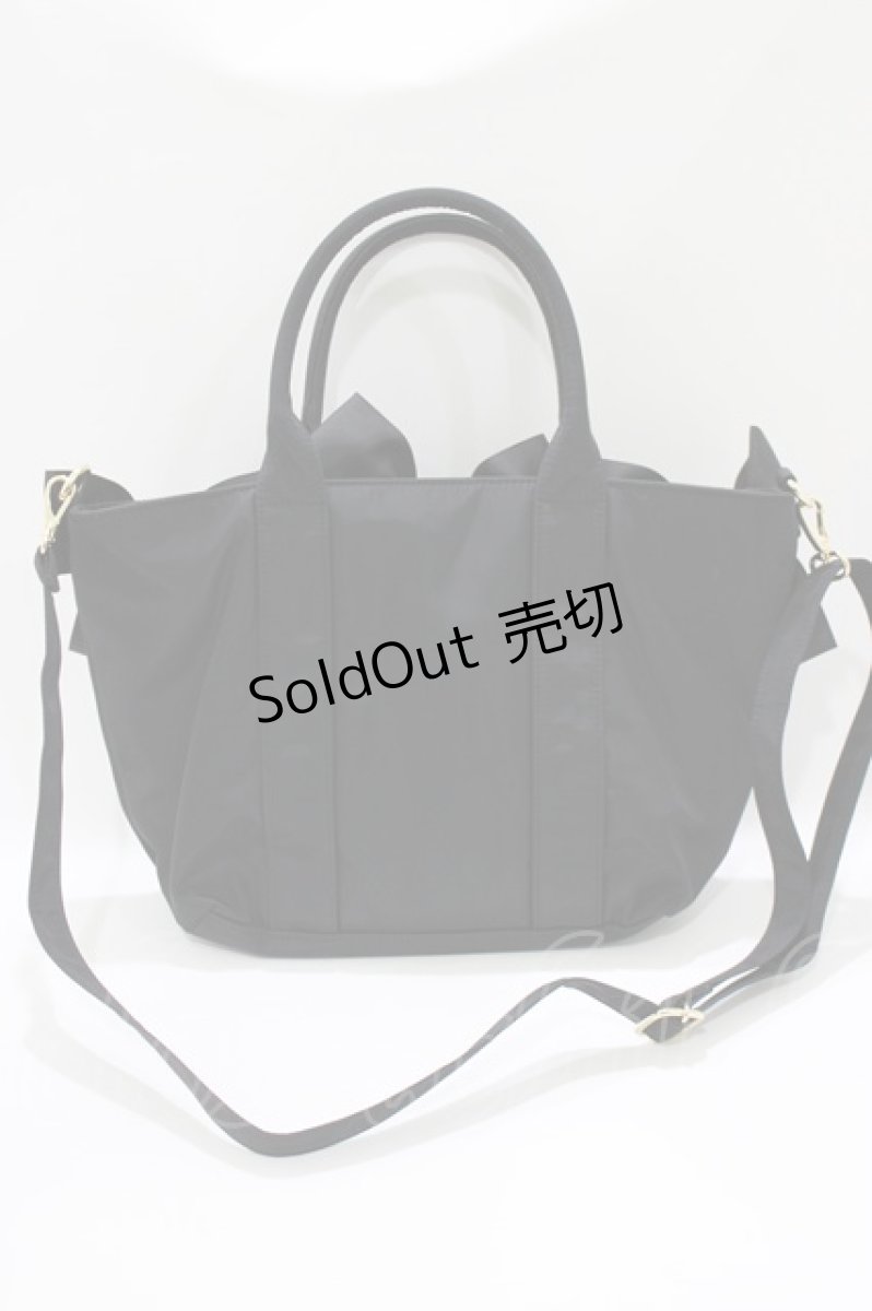 画像3: Maison de FLEUR / ボリュームリボン2Wayトートバッグ  ブラック H-26-07-03-066-LO-BG-NS-ZH (3)