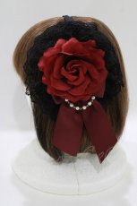 画像2: ATELIER PIERROT / 薔薇レースカチューシャ  ブラック/ワイン H-26-07-03-076-EL-AC-NS-ZH (2)