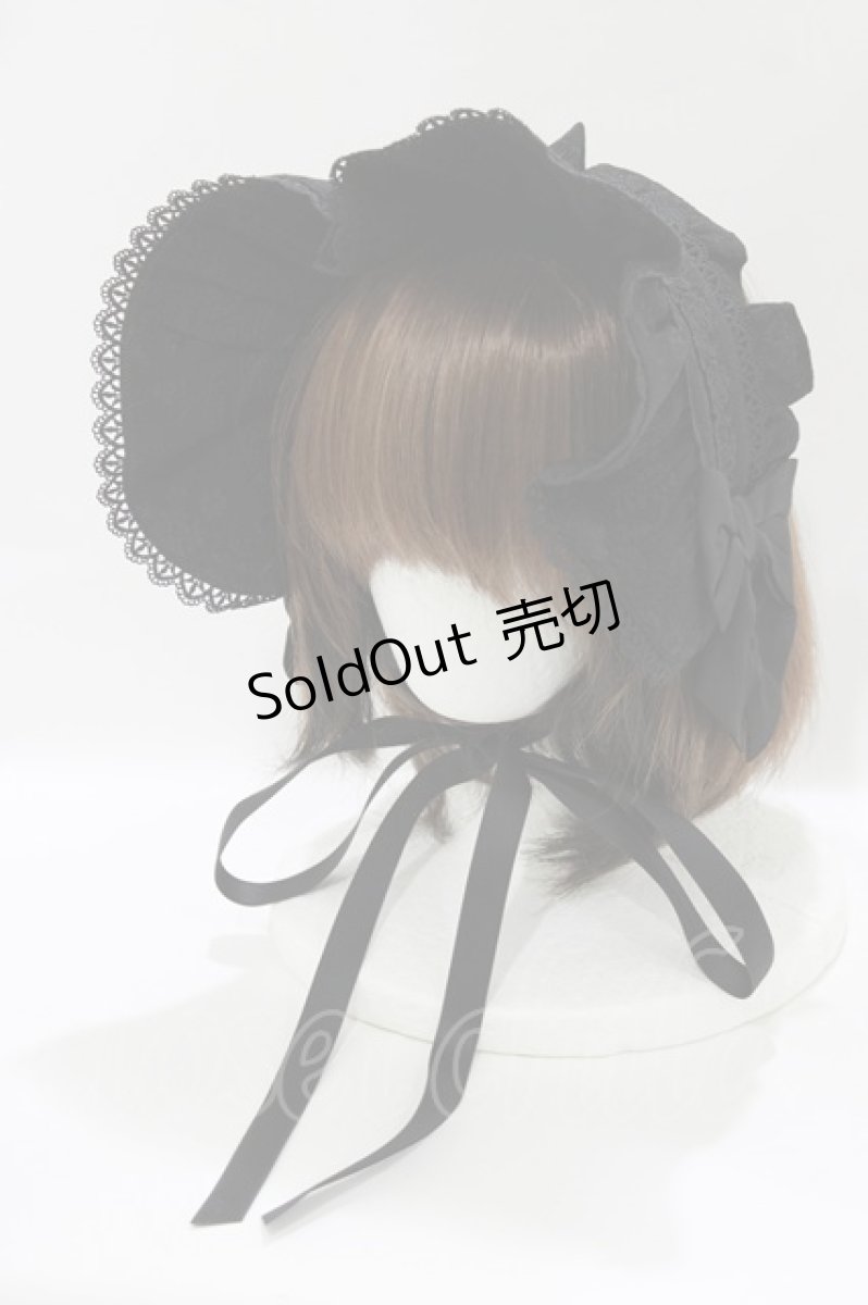 画像1: axes femme kawaii / メアリーハーフボンネット  ブラック H-26-07-03-080-AX-AC-NS-ZH (1)