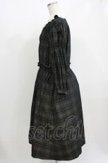 画像2: Jane Marple / Memory shadow check shirring dress  ブラック H-26-07-03-2026-JM-OP-KB-ZH (2)