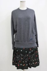 画像1: Jane Marple Dans Le Salon / Knit&Playing cards collaborationドレス M ミックスグレー×ブラック H-26-07-03-2027-JM-OP-KB-ZH (1)