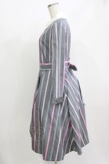 画像2: Jane Marple / Ribbon stripe jacquardのパブリックドレス M グレー H-26-07-03-2028-JM-OP-KB-ZH (2)