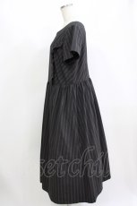 画像2: Jane Marple / British stripeタブリエドレス M チャコールグレー H-26-07-03-2011-JM-OP-AK-ZH (2)