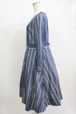 画像2: Jane Marple / Ribbon stripe jacquardのパブリックドレス M ブルーグレー H-26-07-03-2023-JM-OP-KB-ZH (2)