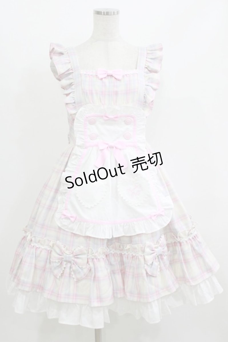 画像1: Angelic Pretty / Sugaryタータンチェックジャンパースカート Free アイボリー H-26-07-03-010-AP-OP-NS-ZH (1)