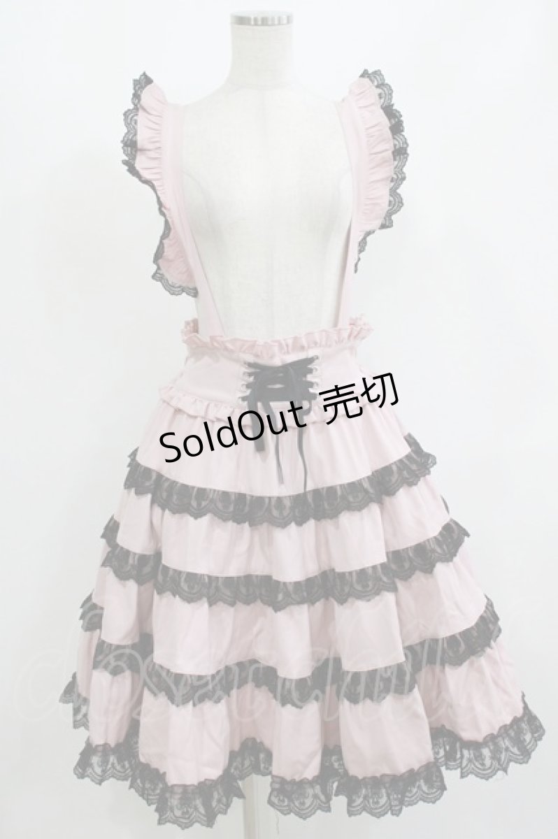 画像1: DearMyLove / ミルフィーユフリルスカート middle L ピンク/ブラック H-26-07-03-014-LO-SK-NS-ZH (1)