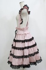 画像2: DearMyLove / ミルフィーユフリルスカート middle L ピンク/ブラック H-26-07-03-014-LO-SK-NS-ZH (2)