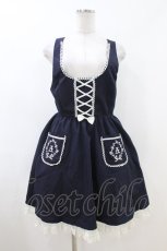 画像1: Amavel / ポケット刺繍ジャンパースカート Free ネイビー H-26-07-04-037-CA-OP-NS-ZH (1)