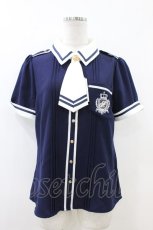 画像1: Amavel / Crown Marinのポケット付きブラウス Free ネイビー H-26-07-04-054-CA-BL-NS-ZH (1)