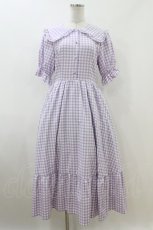 画像1: m petit by misako / AOKデシンギンガムOP M ラベンダー H-26-07-04-023-LO-OP-NS-ZH (1)