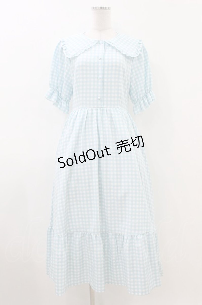 画像1: m petit by misako / AOKデシンギンガムOP M サックス H-26-07-04-024-LO-OP-NS-ZH (1)