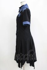 画像2: Rozen Kavalier / アシメ半袖シャツワンピース  黒 H-26-07-05-035-OO-OP-AK-ZH (2)