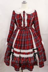画像1: axes femme kawaii / タータンチェックチェックワンピース M レッド H-26-07-05-1007-AX-OP-NS-ZH (1)