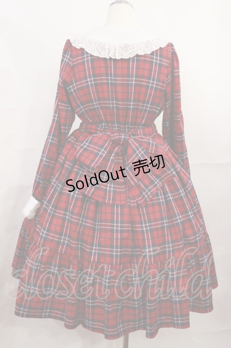 画像2: axes femme kawaii / タータンチェックチェックワンピース M レッド H-26-07-05-1007-AX-OP-NS-ZH (2)