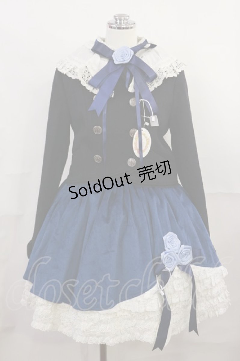 画像1: Le Miroir （海外ロリータブランド）/ Winter Solstice スカート&ジャケットセット スカート:S/ジャケット:M ブルー/ブラック H-26-07-05-1010-0-CO-YZ-ZH (1)