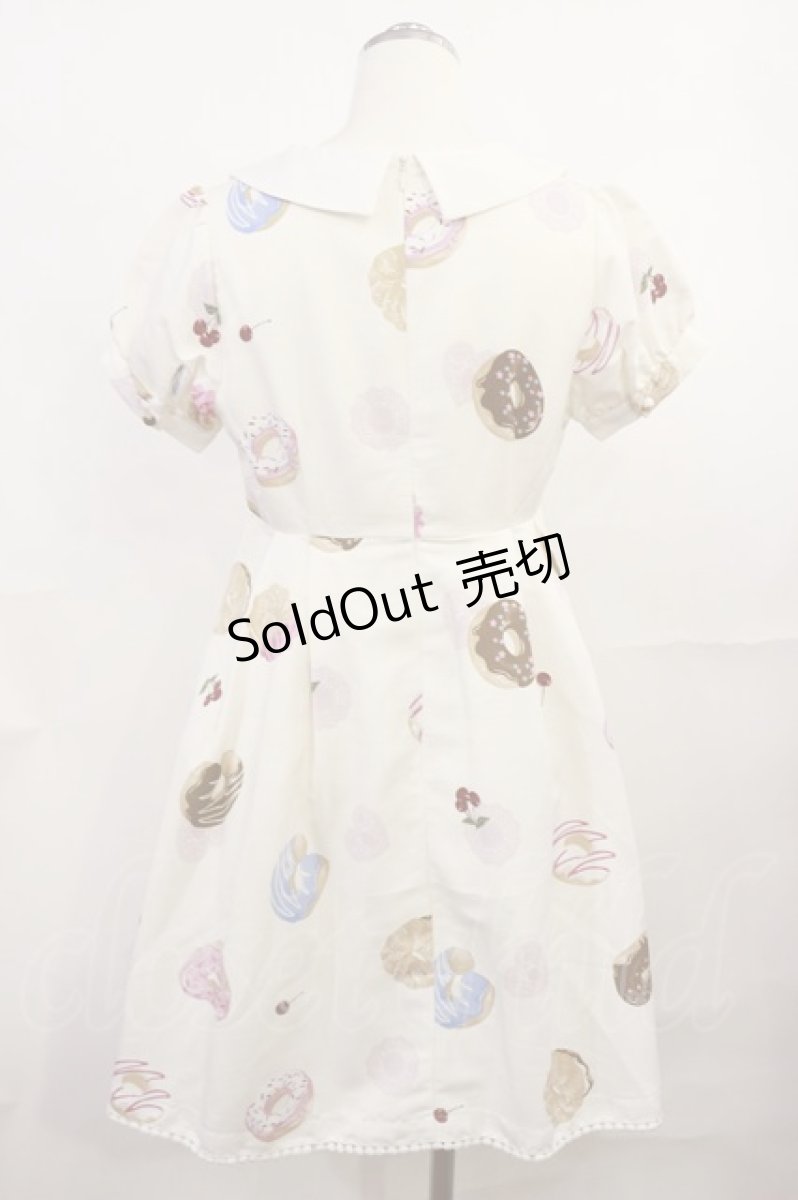 画像2: Ank Rouge / SweetDonutsリボンブローチワンピース M オフ H-26-07-05-1016-CA-OP-NS-ZH (2)