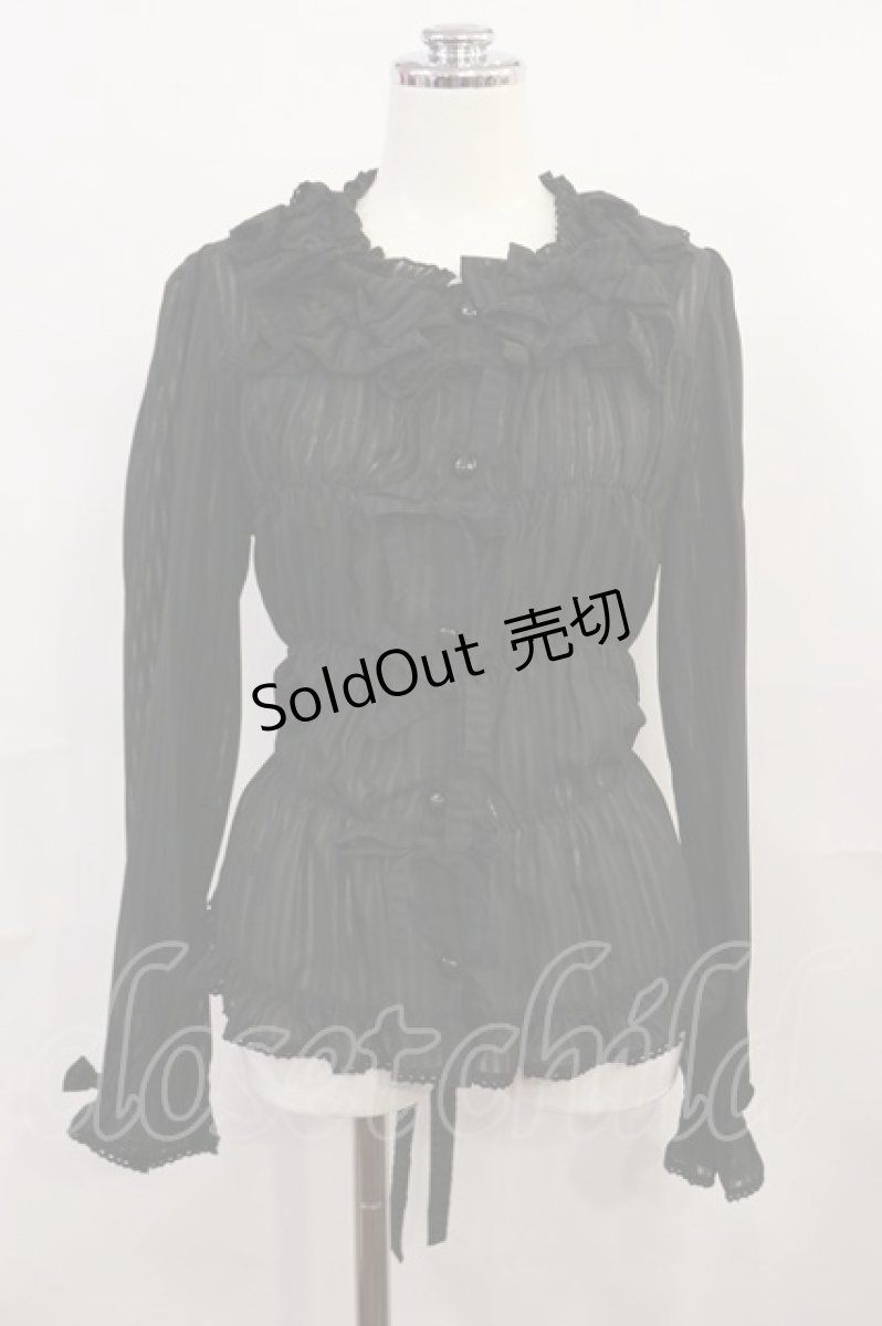 画像1: metamorphose / スクエアあきリボンブラウス Free ブラック H-26-07-05-1020-ME-BL-NS-ZH (1)