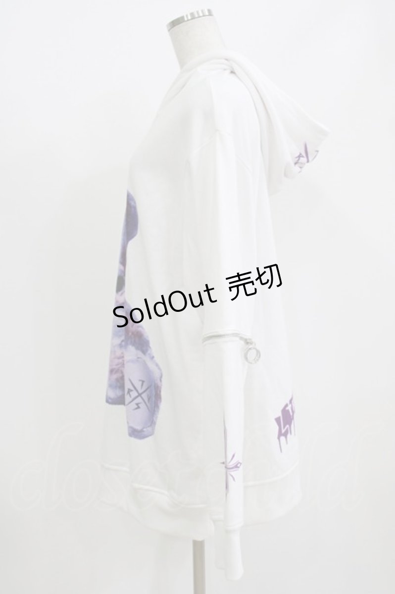 画像2: TRAVAS TOKYO / Furry bear arm zip hoodie FREE 白 H-26-07-05-058-PU-TO-AK-ZH (2)