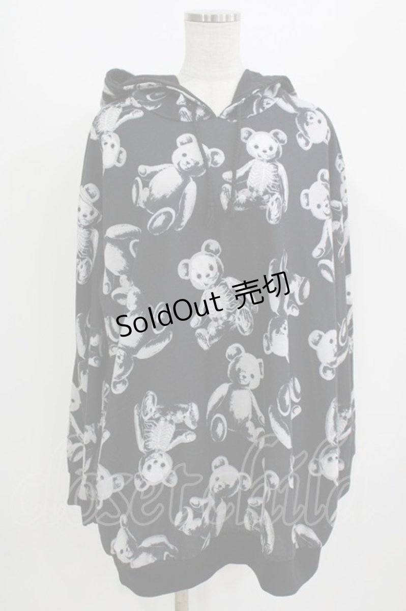 画像1: Drug Honey / スケルトンテディプルパーカー  黒 H-26-07-05-061-PU-TO-AK-ZH (1)