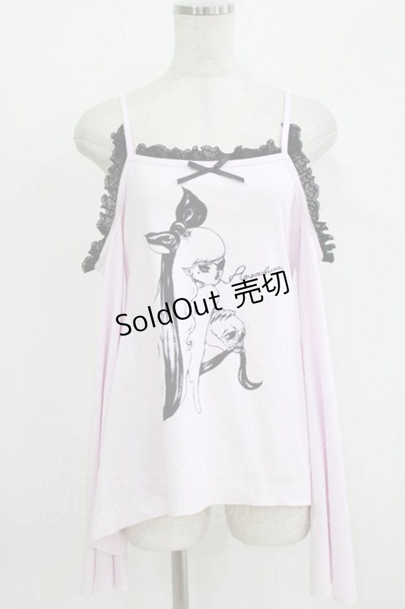 画像1: AVENCHUMU / ERICO collaboration illustration flare sleeve top  ピンク H-26-07-05-062-LO-TO-AK-ZH (1)