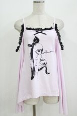 画像1: AVENCHUMU / ERICO collaboration illustration flare sleeve top  ピンク H-26-07-05-062-LO-TO-AK-ZH (1)
