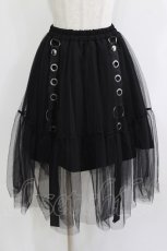 画像1: LISTEN FLAVOR / ベルト装備ふわふわチュールスカート F 黒 H-26-07-06-1031-PU-SK-AK-ZH (1)