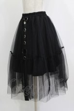 画像2: LISTEN FLAVOR / ベルト装備ふわふわチュールスカート F 黒 H-26-07-06-1031-PU-SK-AK-ZH (2)