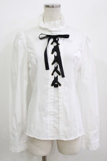 MIHO MATSUDA / レースアップブラウス M 白 H-26-07-06-1049-GO-BL-AK