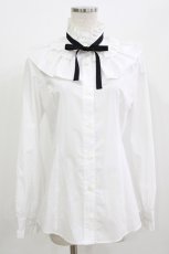 画像1: MIHO MATSUDA / リボンタイフリルブラウス  白 H-26-07-06-1052-GO-BL-AK-ZH (1)