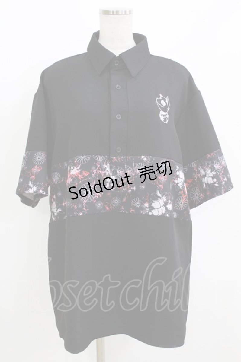 画像1: NieR Clothing / 切替半袖シャツ  黒 H-26-07-06-1058-PU-BL-AK-ZH (1)