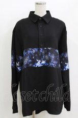 画像1: NieR Clothing / 切替長袖シャツ  黒 H-26-07-06-1059-PU-BL-AK-ZH (1)