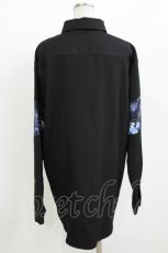 画像2: NieR Clothing / 切替長袖シャツ  黒 H-26-07-06-1059-PU-BL-AK-ZH (2)