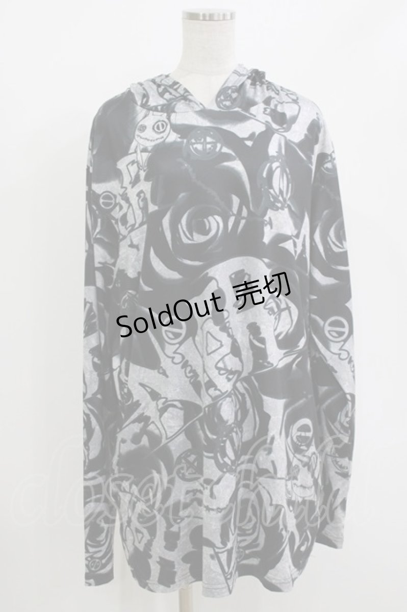 画像1: NieR Clothing / プリントプルパーカー F 黒 H-26-07-06-1061-PU-TO-AK-ZH (1)