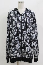 画像1: NieR Clothing / 総柄ZIPパーカー F 黒 H-26-07-06-1062-PU-TO-AK-ZH (1)