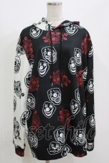 画像1: NieR Clothing / プリントプルパーカー  黒×白 H-26-07-06-1063-PU-TO-AK-ZH (1)
