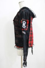 画像2: MAD / フード付きプリントZIPパーカー M 黒×赤 H-26-07-06-1064-PU-TO-AK-ZH (2)