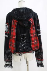 画像3: MAD / フード付きプリントZIPパーカー M 黒×赤 H-26-07-06-1064-PU-TO-AK-ZH (3)