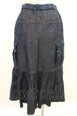 画像3: Jane Marple Dans Le Salon / Denim＆nylon twill flight skirt  indigo×navy H-26-07-06-016-JM-SK-KB-ZH (3)