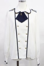 画像1: Amavel / Antique doll Prince ブラウス Free オフ/ネイビー H-26-07-07-1044-CA-BL-NS-ZH (1)