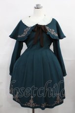 画像1: Amavel / 刺繍入りケープ付き赤ずきんちゃん風長袖ワンピース Free グリーン H-26-07-07-1017-CA-OP-NS-ZH (1)