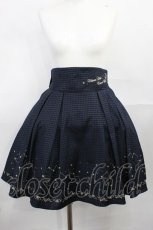 画像1: Amavel / 星座刺繍入り　チェック柄BACKリボンスカート Free ネイビー H-26-07-07-1022-CA-SK-NS-ZH (1)