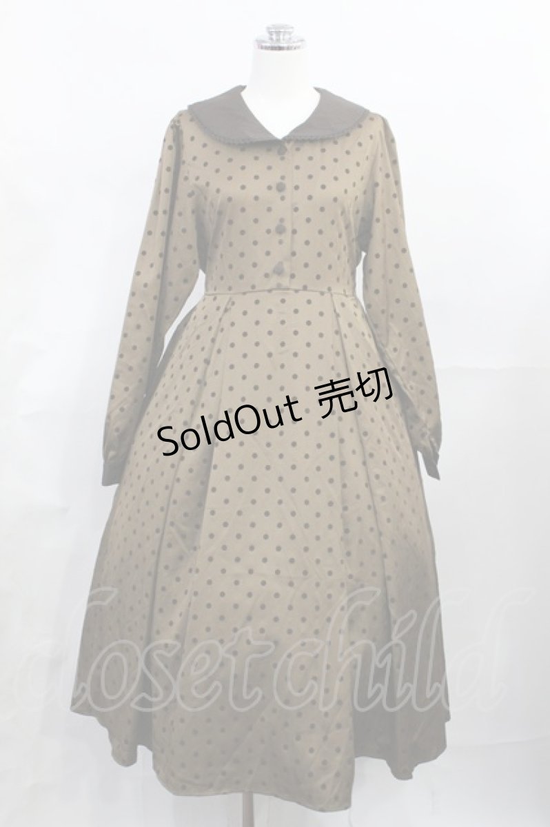 画像1: m petit by misako / AOKドットフロッキーワンピース M ブラウン H-26-07-07-1003-LO-OP-NS-ZH (1)